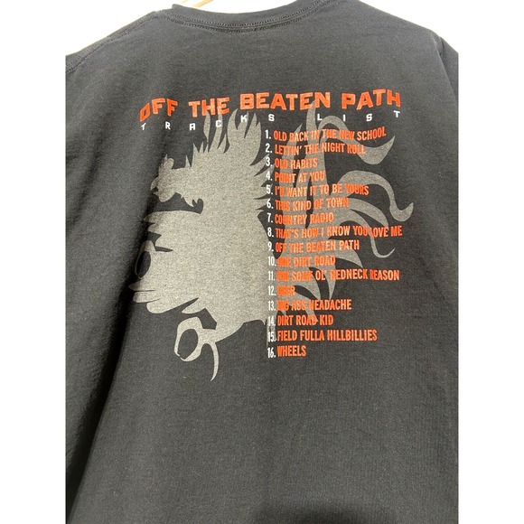 Gildan Men Size 2XL Justin Moore Off the Beaten Path Tracks List Shirt - Picture 4 of 7